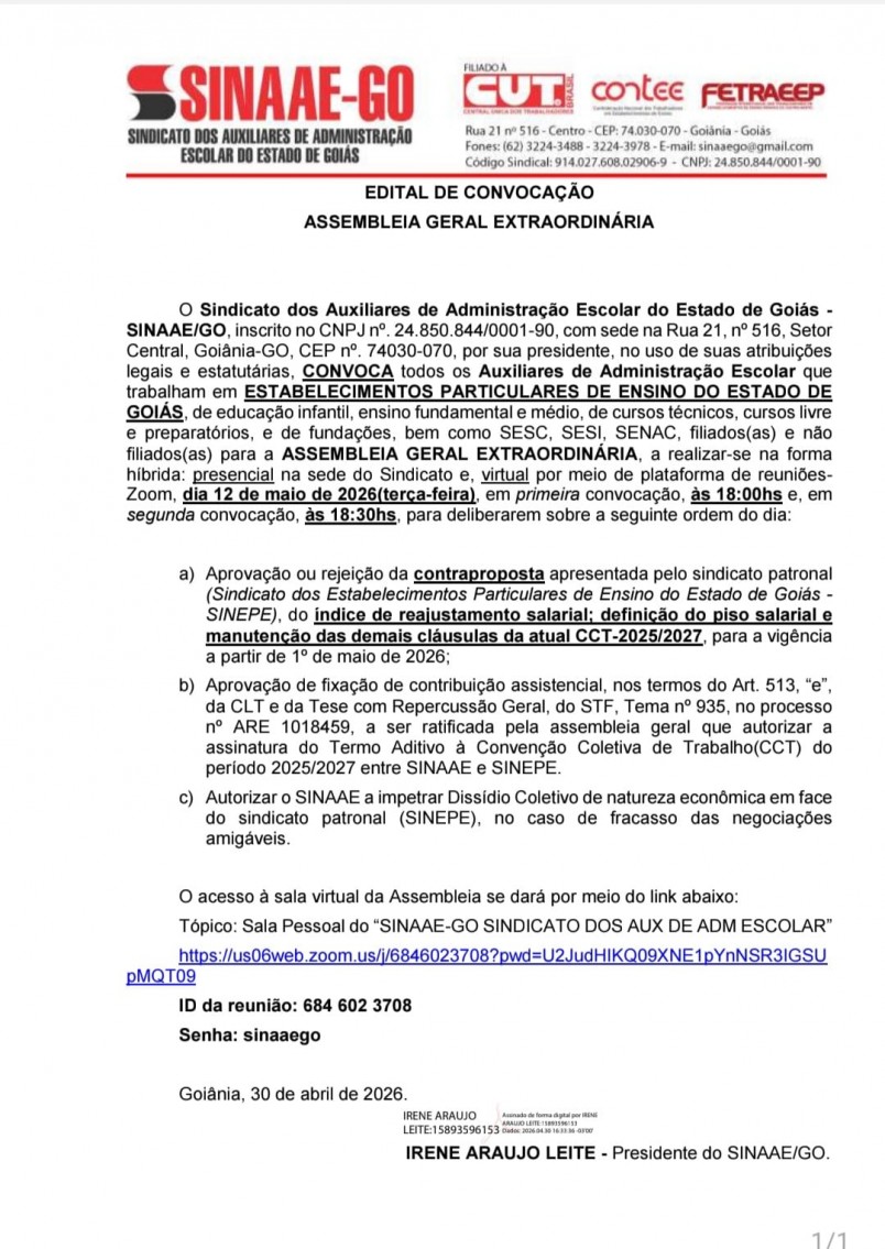 ASSEMBLEIA GERAL EXTRAORDINÁRIA 